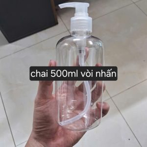 Chai nhựa 500ml tròn cao vòi nhấn giá rẻ